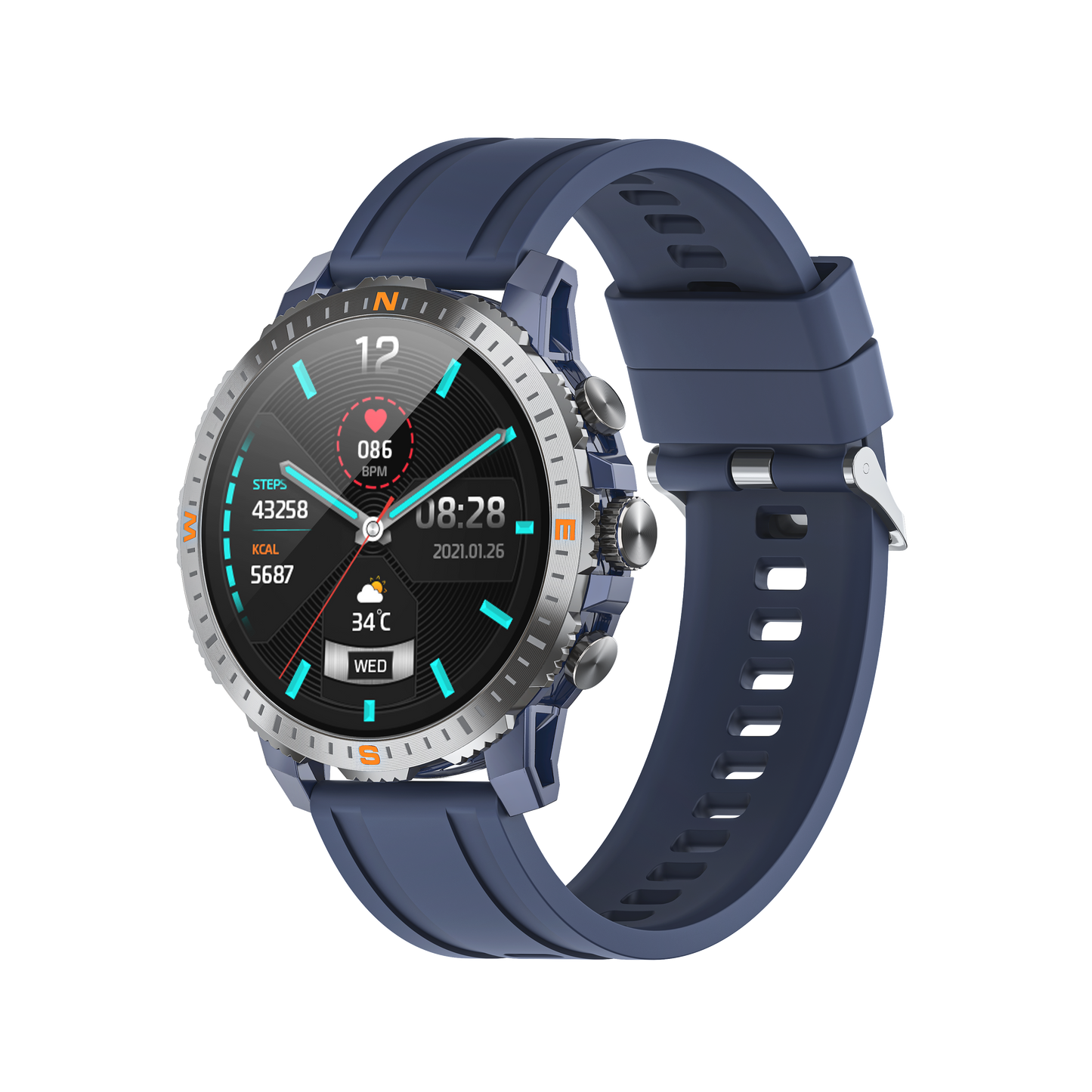 Chronus 1.43" Ultra-Clear Large Screen Smart Watch, 40-day long battery life, GPS positioning, compass, multiple sports modes and sleep monitoring