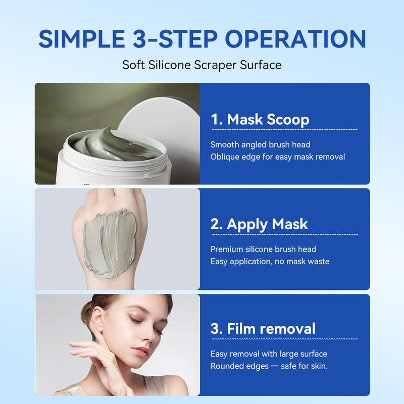 Multifunctional Facial Cleansing Tool – 3-in-1 Mask Applicator, Soft Brush & Blackhead Remover, Portable Design