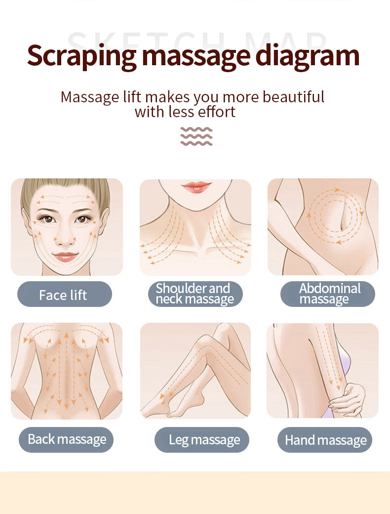Electric Gua Sha Tool with Red Light Therapy – Natural Obsidian Face & Body Massager, 9 Heat & Vibration Modes, Anti-Aging, Lifting, Wrinkle Reduction, 500mAh Rechargeable, Portable SPA Gift