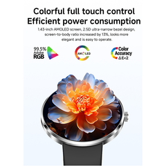 T93 UltraSmooth AMOLED Smartwatch with 304 Steel Case 1.46inch Display Bluetooth 6.0 and Strong Fitness Tracking