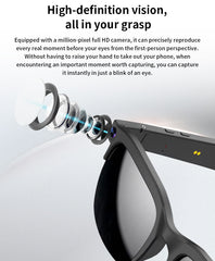AI Smart Glasses with HD Camera, Real-Time Translation & 6-Day Standby