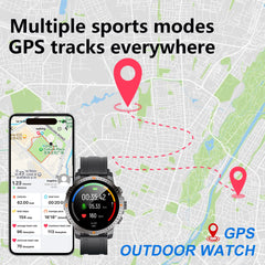 Chronus 1.43" Ultra-Clear Large Screen Smart Watch, 40-day long battery life, GPS positioning, compass, multiple sports modes and sleep monitoring - Chronus