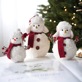 【3pack】 Plush knitted Christmas snowman doll ornaments Christmas desktop atmosphere decoration arrangement - Chronus