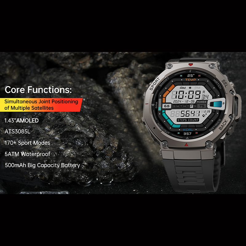 Smartwatch DM58 GPS 5ATM Waterproof AMOLED Display Sports Watch