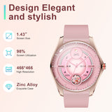 Chronus 1.43" HD Women’s Smartwatch – Bluetooth Calls, 100+ Workouts, IP68 Waterproof - Chronus