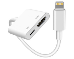 Lightning to HDMI Adapter, Lightning Digital AV Adapter 1080P Video Audio Sync Screen Converter Charging Port, white - Chronus