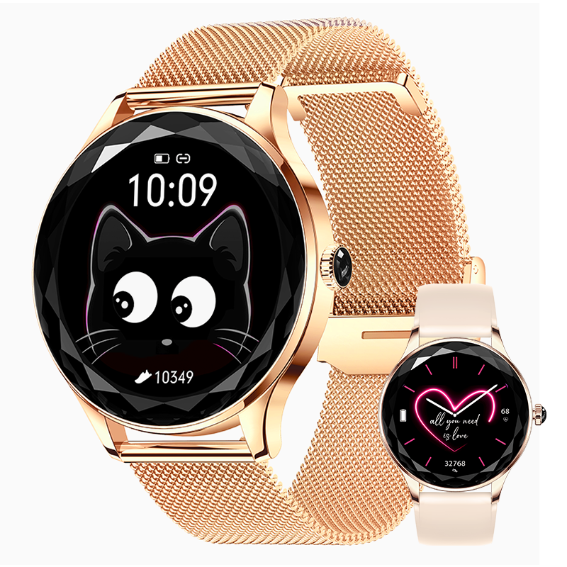 Luxury Slim 1.27'' Women’s Smartwatch – Stylish Alloy Build, HD Screen, Wellness Monitor & Long Battery Life(Rose) - Chronus