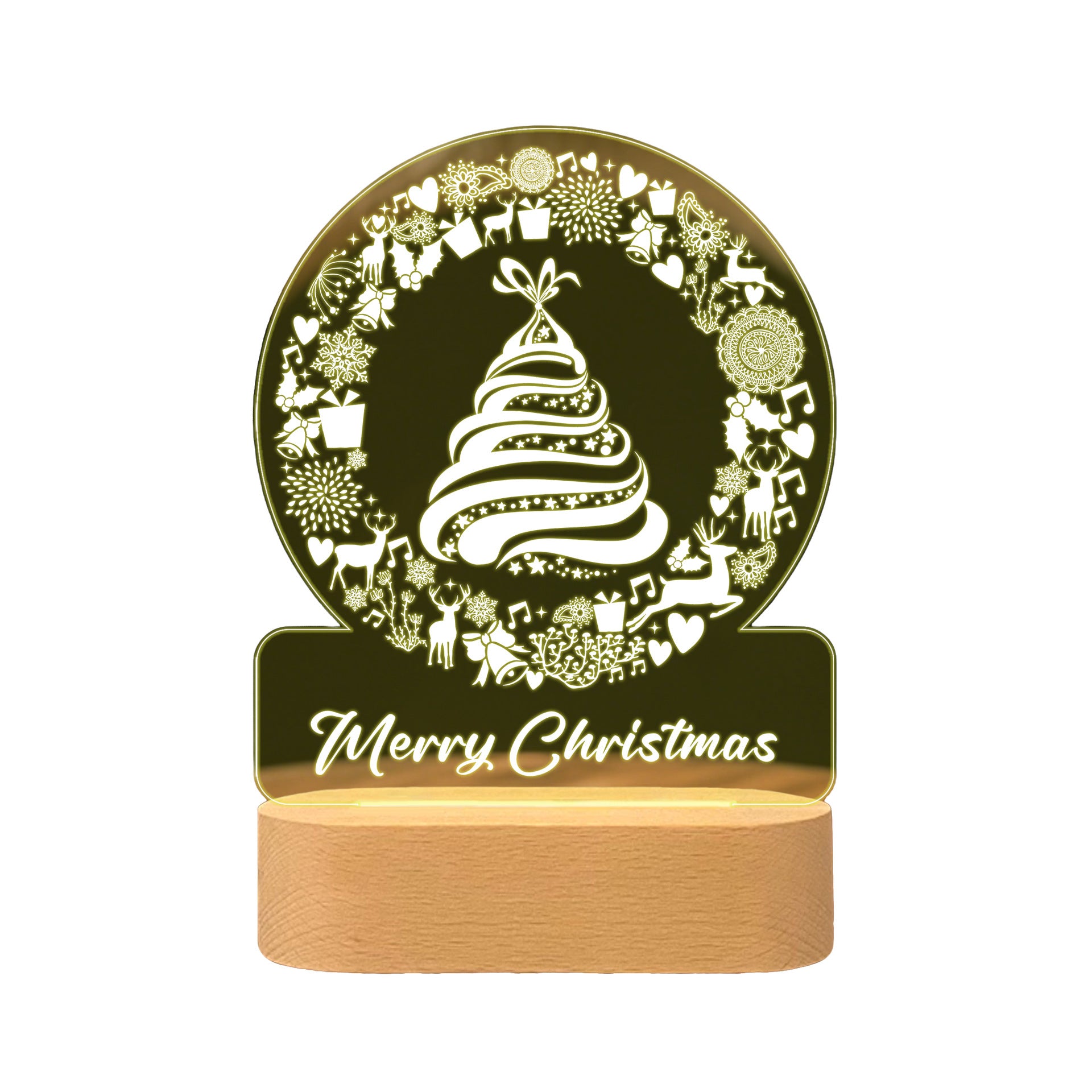 Christmas themed scene personalized night light table gift - Chronus