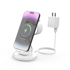Charging Station, 3 in 1 Foldable Wireless Charger iPhone Charging Station Charger Stand Multiple Devices for Apple, with PD Adapter and USB C Cable for iPhone 17/16/15/14/13,iWatch,AirPods All Series