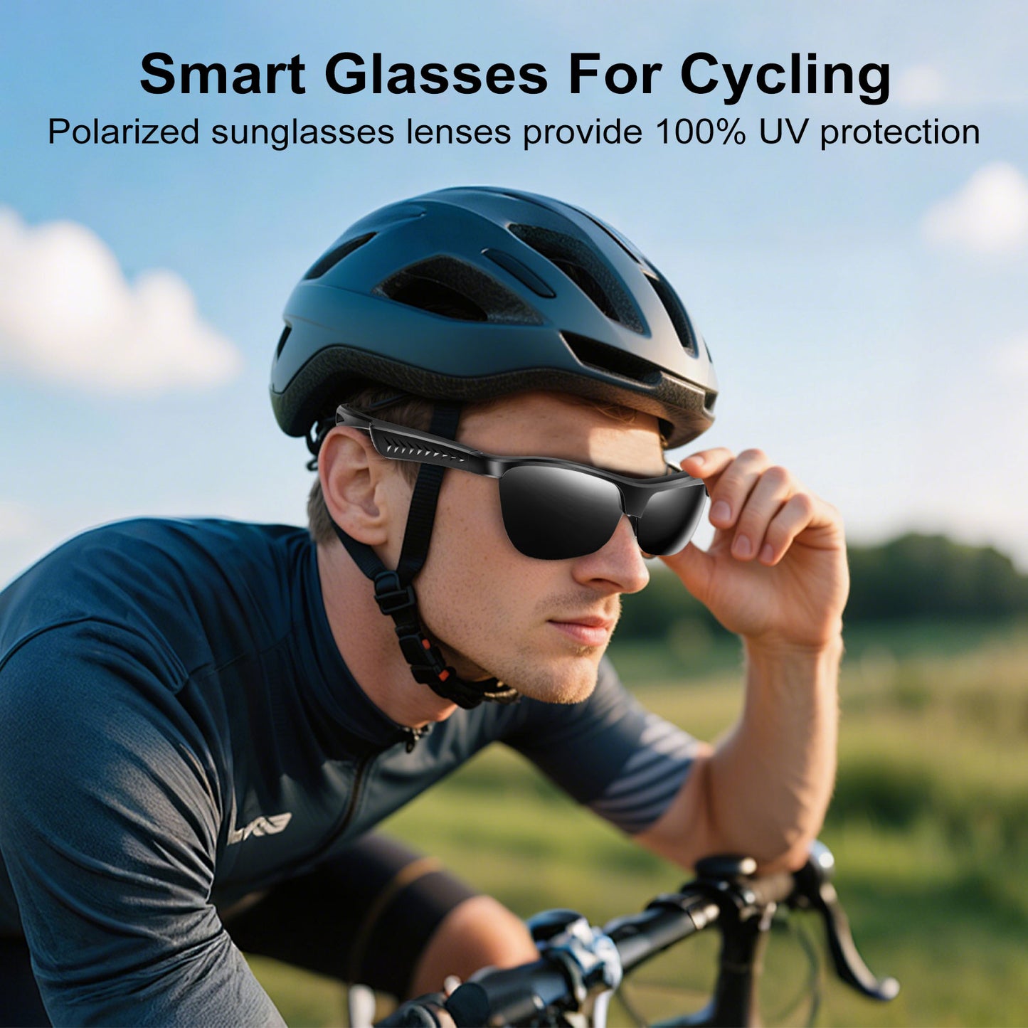 Chronus Smart Glasses, Polarized Bluetooth Sunglasses, Built-in Mic & Speakers, UV Protection Audio Sun Glass