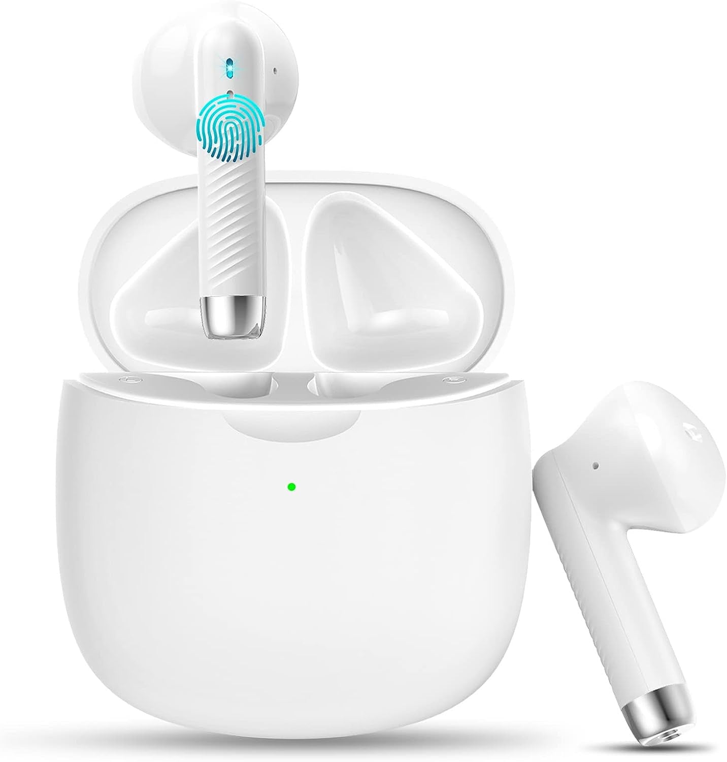Wireless Earbuds, Bluetooth 5.3 Earbuds Stereo Bass, Bluetooth Headphones in Ear Noise Cancelling Mic, Earphones IP7 Waterproof Sports, 32H Playtime USB C Mini Charging Case Ear Buds for Android iOS