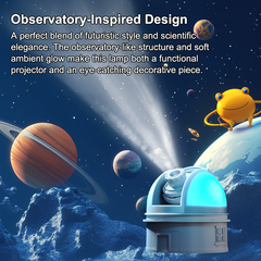 Planetarium Projection Lamp with Voice Narration, 12 Cosmic Scenes, Adjustable Focus & Dome Light(Grey) - Chronus