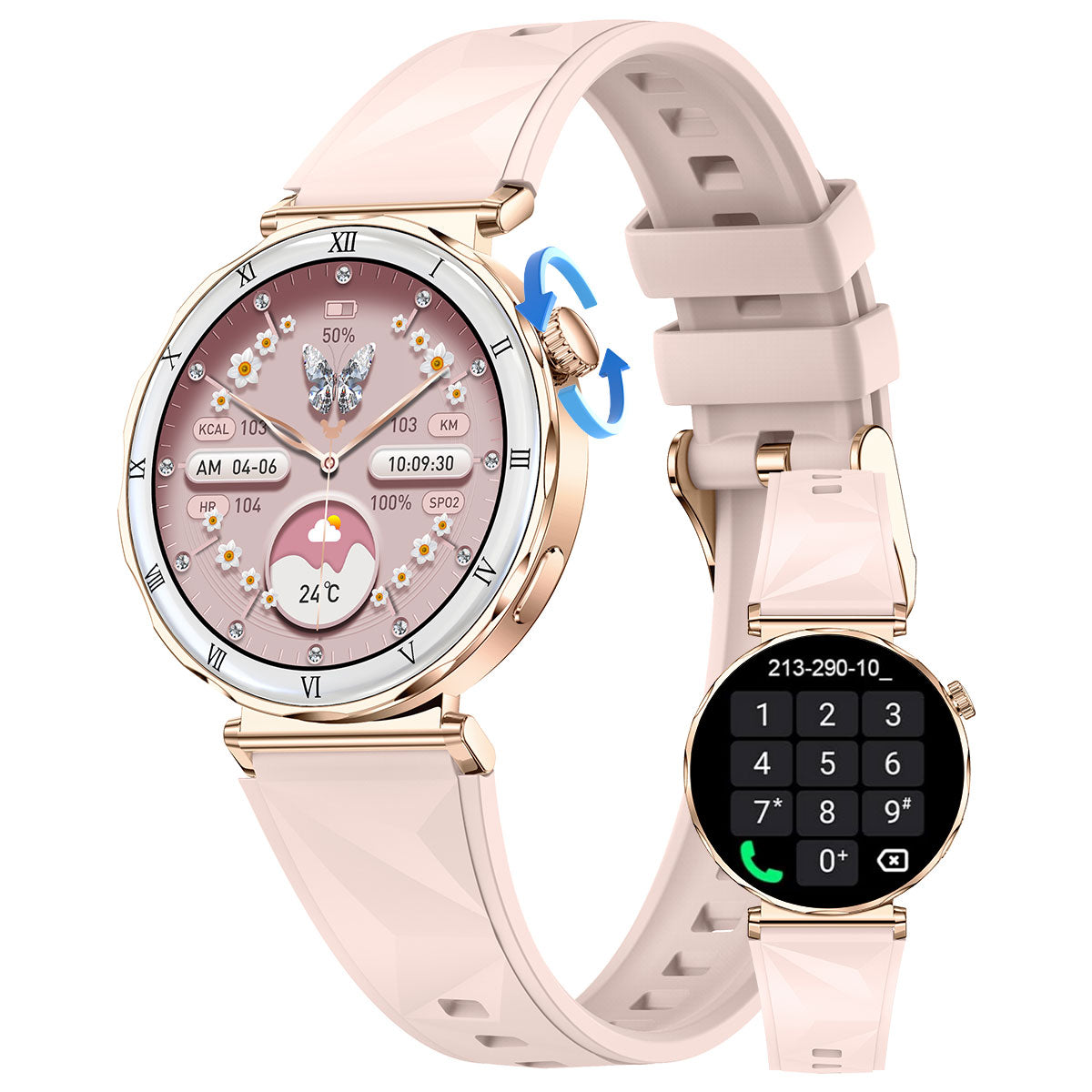 Chronus 1.19-Inch HD Screen with Bluetooth call female health monitoring smart watch - Chronus