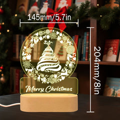 Christmas themed scene personalized night light table gift - Chronus