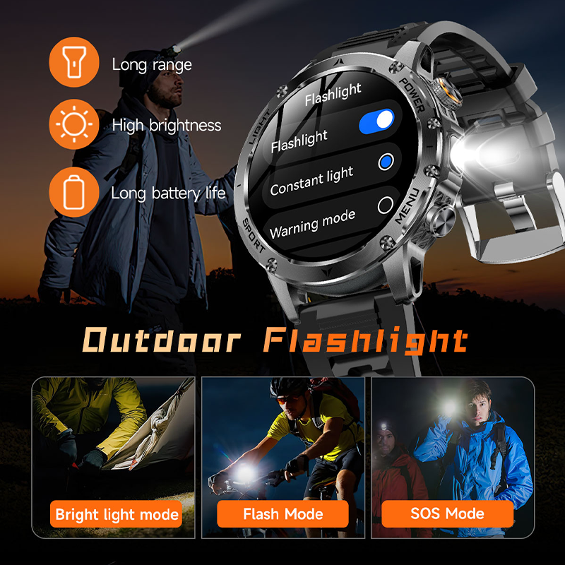 Smartwatch AK87 1000mAh Long Battery Life Flashlight Outdoor Sports