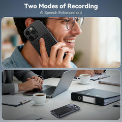 Ai Voice Recorder,Voice Recorder with App Control,Powered Transcription&Summarization,Bidirectional Translation,16GB Memory for Lectures,Meetings,and Calls,Ideal for Students, Professionals