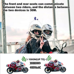 Motorcycle Intercom Headset (Fit for Half and Full Helmets) 1000m, 2 Riders - Chronus