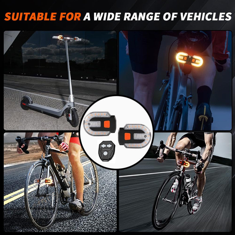 Chronus 4Pcs Bike Signals, Waterproof, Remote Alarm, USB,5 Modes Black
