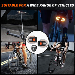 Chronus 4Pcs Bike Signals, Waterproof, Remote Alarm, USB,5 Modes Black - Chronus