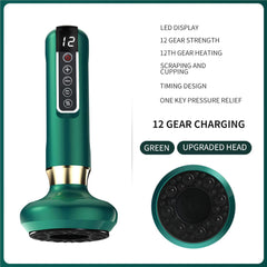 Household Electric Scraping and Cupping Instrument Vacuum Negative Pressure Heating Gravity Operator Cupping Device - Rechargeable(green) - Chronus