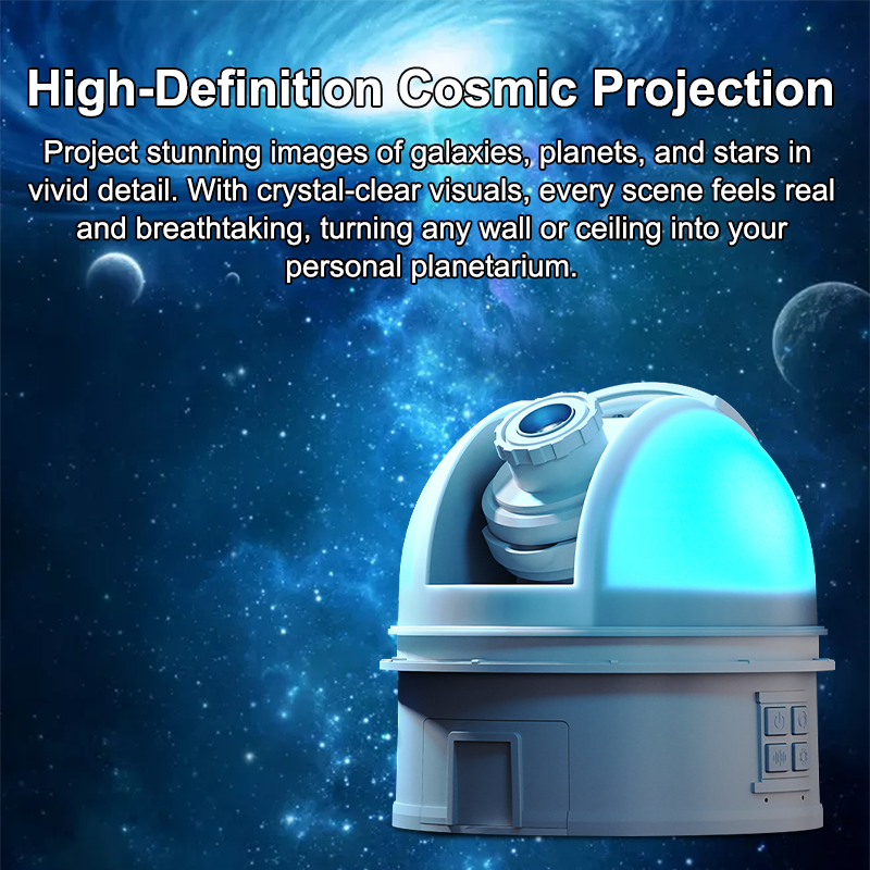 Planetarium Projection Lamp with Voice Narration, 12 Cosmic Scenes, Adjustable Focus & Dome Light(Grey)