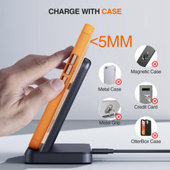 Samsung Wireless Charger 3 in 1 Charging Station Galaxy Watch Charger for Samsung S24 Ultra Plus S23 S22 S21 S20 Z Fold Flip6/5/4/3(Black) - Chronus