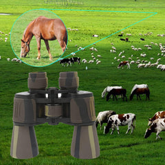 Binoculars for Adults, 20x50 High Power Military Binoculars with Low Light Night Vision, Compact Waterproof, BAK-4 Prism FMC Lens, for Bird Watching, Travel, Hunting, Stargazing - Camouflage - Chronus