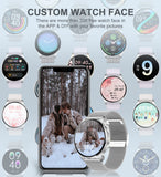 Smartwatch for Women with Bluetooth Call, Heart Rate, SpO2, Sleep Monitor, Fitness Tracker, 1.32" HD Screen(silver)PT & ES Local Express Delivery (~4 Days)