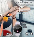 Smartwatch for Women with Bluetooth Call, Heart Rate, SpO2, Sleep Monitor, Fitness Tracker, 1.32" HD Screen(silver)PT & ES Local Express Delivery (~4 Days)