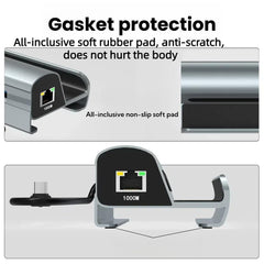 Expansion Dock for ROG Ally X Gaming Handheld, 3 USB 3.0, HDMI, Gigabit Ethernet, Fast Charging(Gray) - Chronus