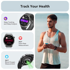 Chronus 1.32-Inch AI Smart Health Watch, real-time translation, AI Q&A, blood oxygen monitoring, IP68 waterproof - Chronus