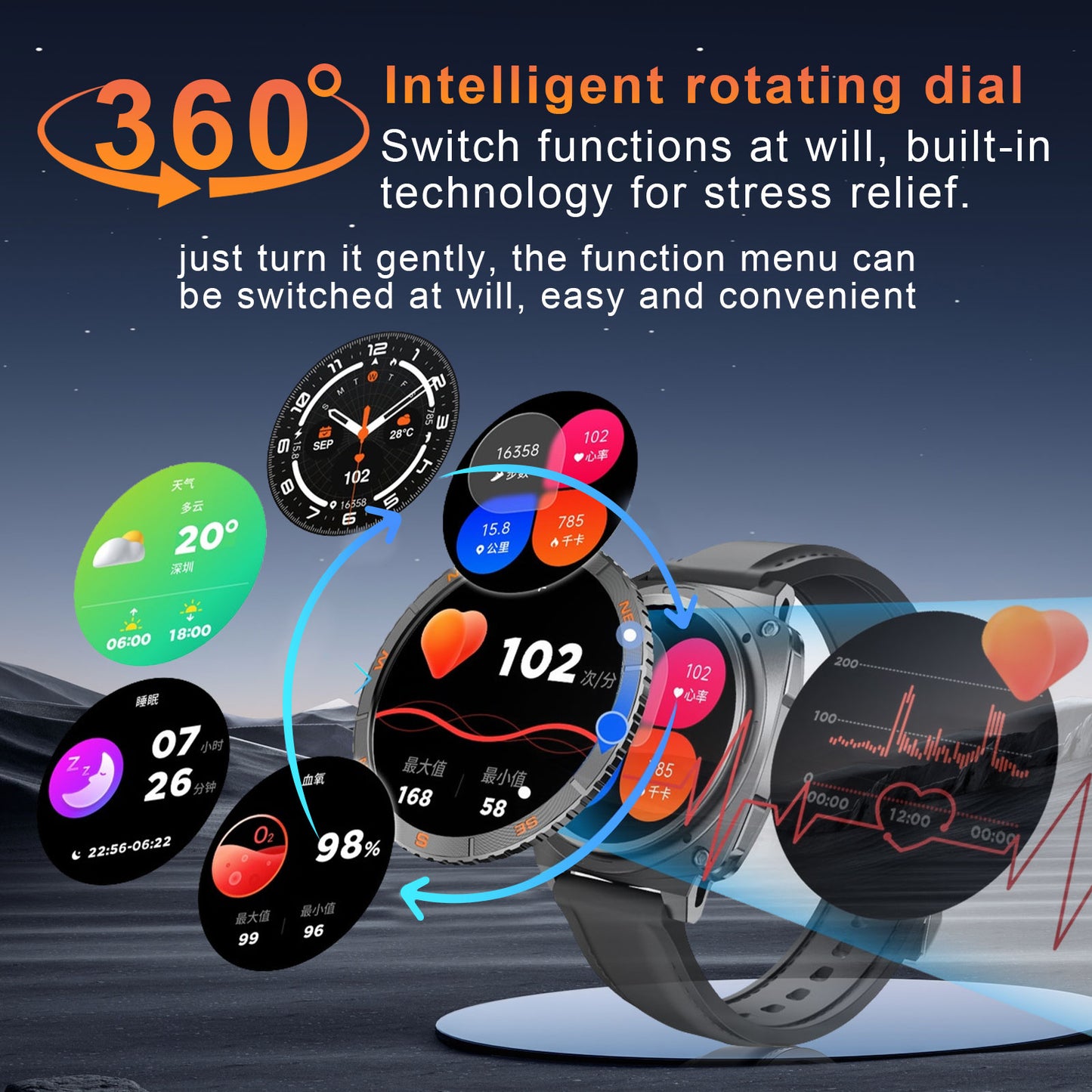 Chronus 1.43" AI Smartwatch – 15-Day Battery, IP68, ChatGPT, Heart Rate Monitor