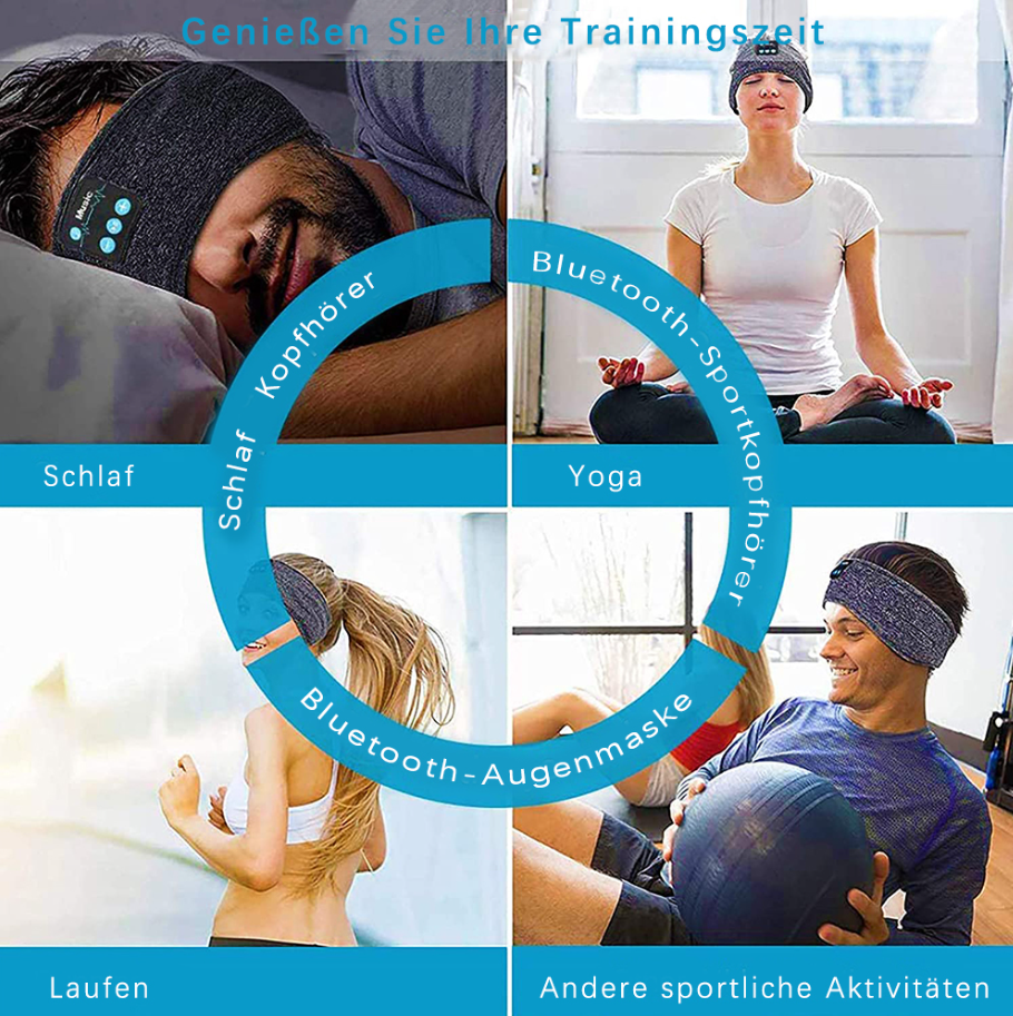 Sleep Headphones Bluetooth Headband, Sports Wireless Earphones Music Sleeping Earbuds with HD Stereo Speaker