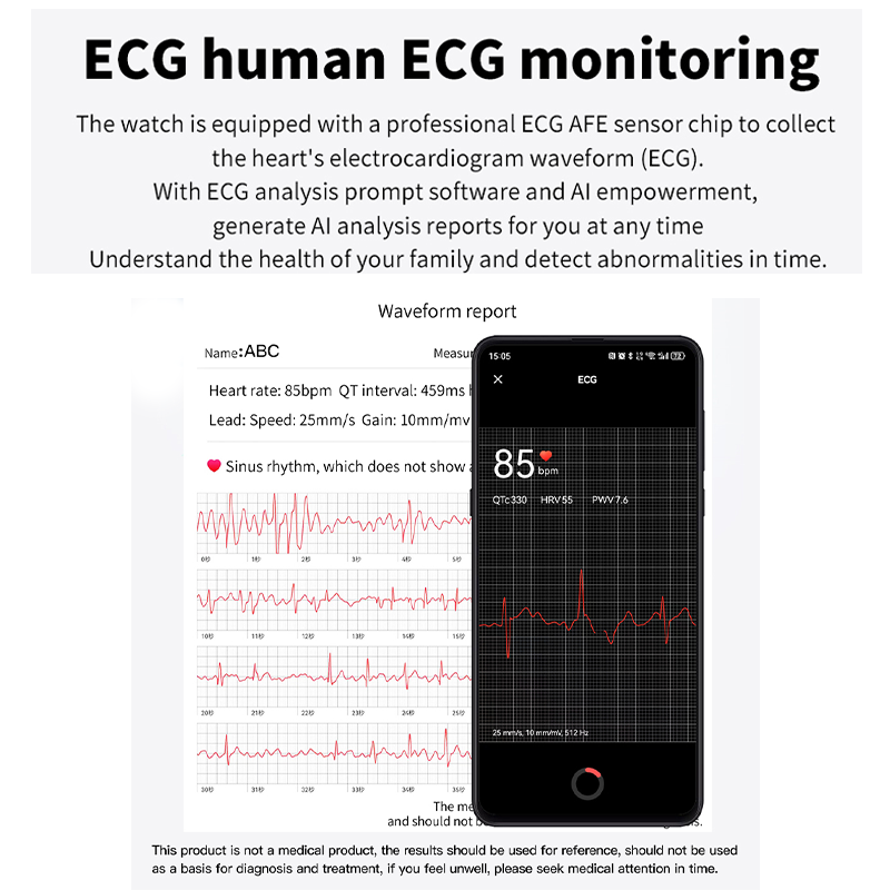 Smartwatch F320 ECG HRV Heart Rate Monitoring Supports SOS