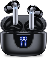 Wireless Earbuds 76Hrs Playtime Ear Buds with LED Power Display Charging Case Stereo Waterproof Sports Headset with Mic for Phone Laptop - Chronus