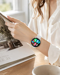 Smartwatch KM100 Ultrafino com Ecrã AMOLED Totalmente Metálico, Chamadas Bluetooth e 150 Modos Desportivos