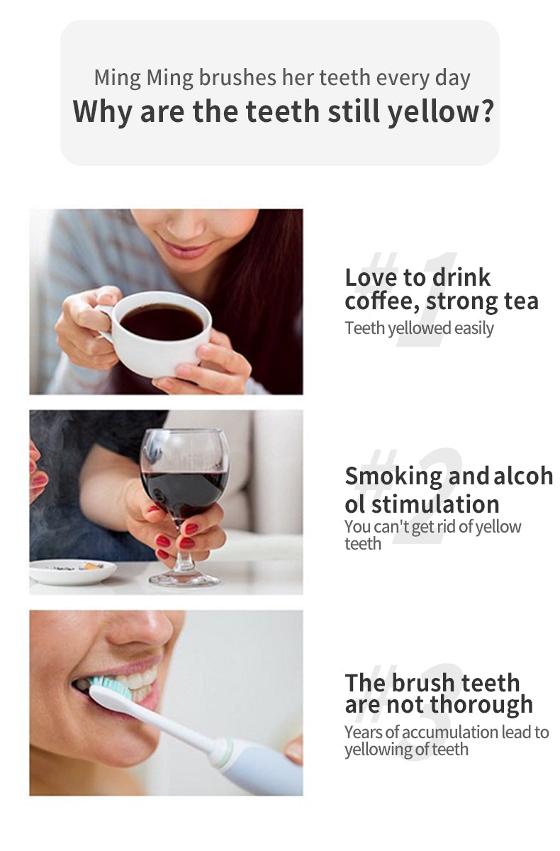 Wireless U-Shaped Sonic Teeth Whitening Device – Food-Grade Silicone, Antibacterial, Long-Lasting & Waterproof