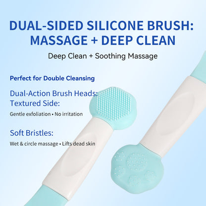 Multifunctional Facial Cleansing Tool – 3-in-1 Mask Applicator, Soft Brush & Blackhead Remover, Portable Design