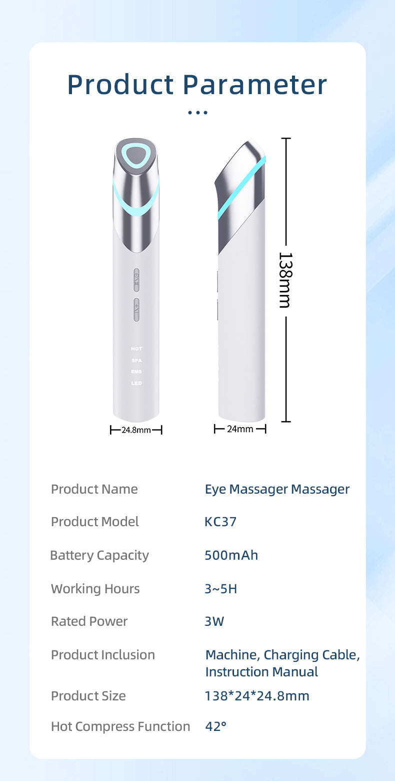 Multi Functional Eye Massager Vibration Massage Warm Compress Fade Dark Circles and Fine Lines Portable Eye Care