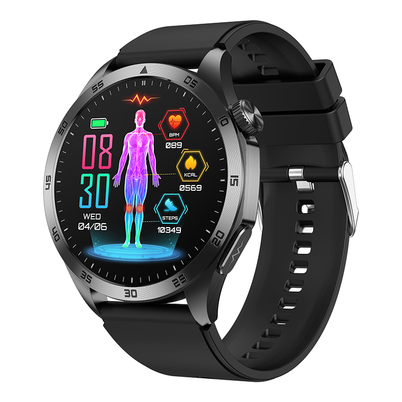 Reloj inteligente con monitorización de glucosa en sangre, microcontrol de salud, detección de ácido úrico, llamadas Bluetooth y función SOS.