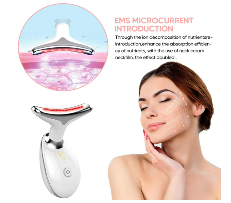 LED Face Sculptor for Skin Tightening and Neck Lifting, 45°C EMS Massage Face Tightening Machine for Women
