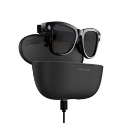 M02 AI Smart Glasses with 1200P Camera 32GB Storage Dual Mic and 3600mAh Charging Case