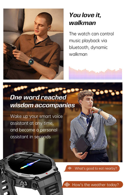 Smartwatch KT85 UV Detection Light Flashlight 525mAh Battery Long Battery Life Outdoor Sports