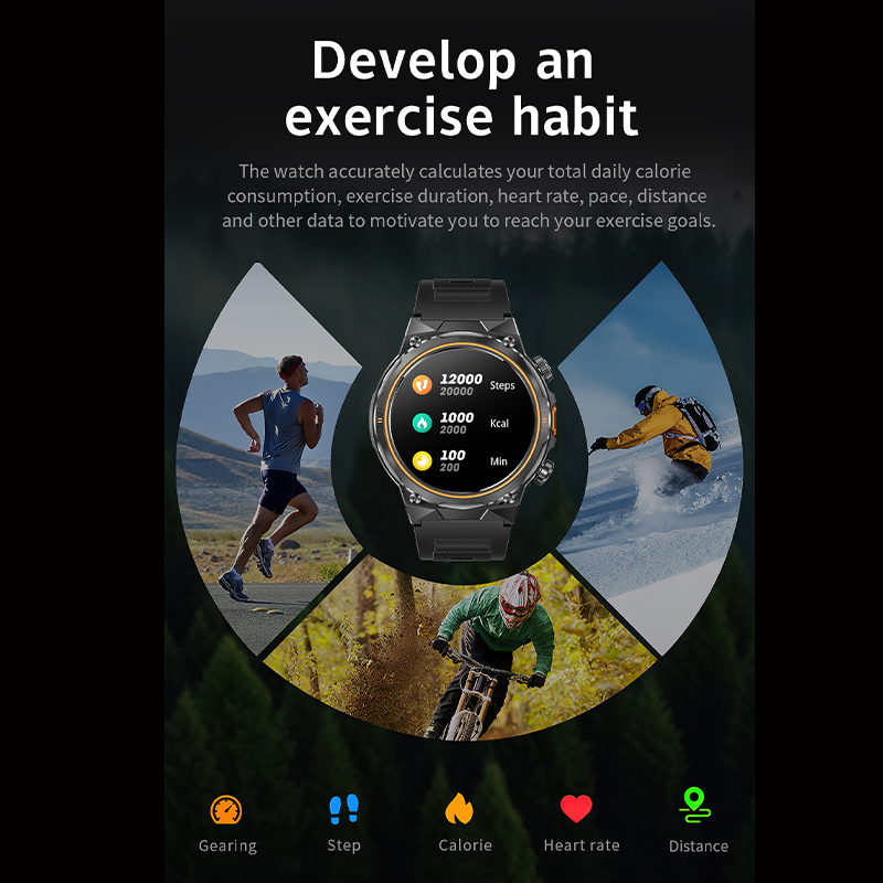 AK81 Smartwatch with Flashlight for Outdoor Sports