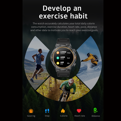 AK81 Smartwatch with Flashlight for Outdoor Sports