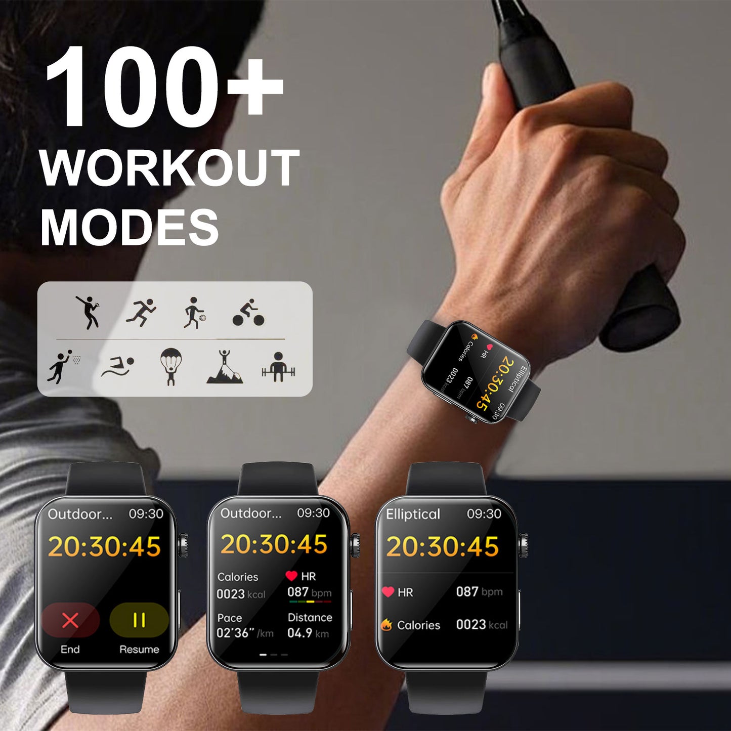 Chronus Medical-Grade Smartwatch, ECG electrocardiogram, HRV report, 24-hour dynamic heart rate monitoring