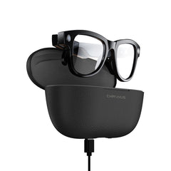 M02 AI Smart Glasses with 1200P Camera 32GB Storage Dual Mic and 3600mAh Charging Case