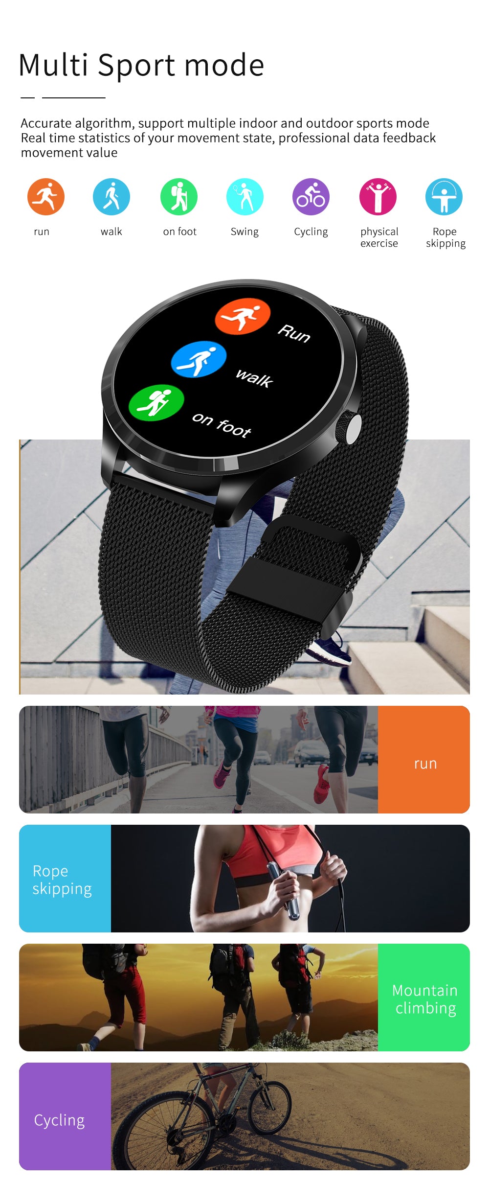 1.28" Smartwatch with HD IPS Display, 24/7 SpO₂ Monitoring, Multi-Sport Modes, Music Control & IP67 Waterproof