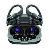 Wireless Earbuds Bluetooth Headphones with Deep Bass Stereo OverEar buds Black - Chronus