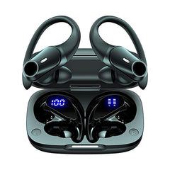 Wireless Earbuds Bluetooth Headphones with Deep Bass Stereo OverEar buds Black - Chronus